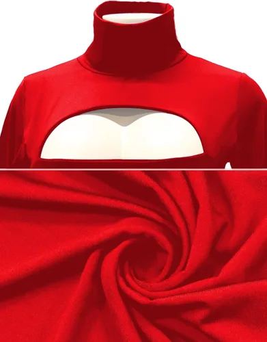 Vista 5 de Haola - Vestido de manga larga con corte frontal, sexy, para fiesta, mini venda