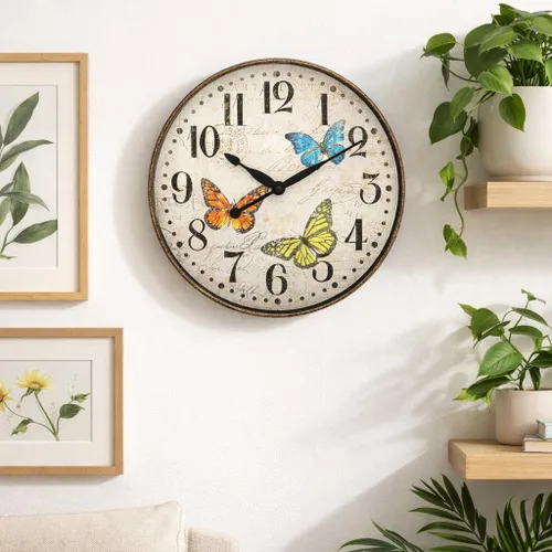 Vista 6 de Westclox 32897BF - Reloj de pared, reloj analógico redondo de 12 pulgadas con números audaces y fáciles de leer, funciona con pilas, movimiento