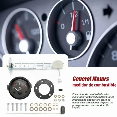 Vista 5 de Medidor de nivel de combustible universal de 2 pulgadas 52 mm para coche con sensor de combustible E-1/2-F puntero 12 V