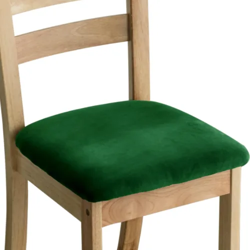 Vista 5 de Juego de 6 fundas de terciopelo para sillas de comedor, fundas elásticas para asiento de silla de comedor, fundas extraíbles y lavables, protectores