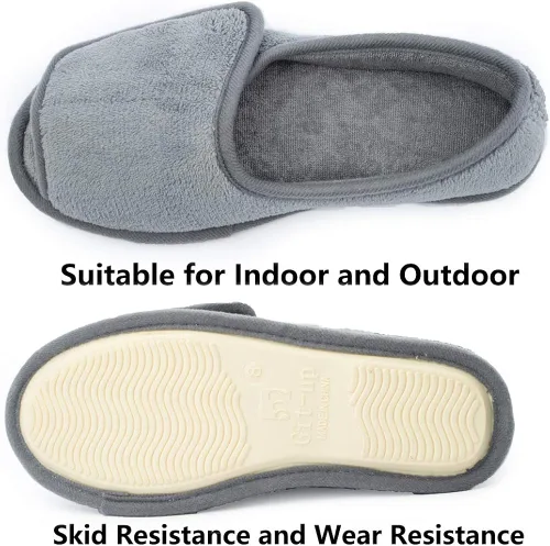 Vista 5 de Git-up -Pantuflas para mujer con diabetesartritisedema cierre ajustable espuma viscoelástica punta abierta extra ancha
