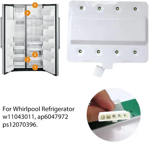 Vista 4 de Módulo de luz LED para refrigerador W11043011 W10866538 EAP12070396 4533926 para Whirlpool WRF555SDFZ03 WRF555SDFZ04 WRF555SDFZ05 WRF555SDFZ07 WRX7
