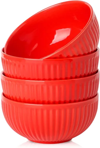 Vista 15 de HASENSE Juego de 3 cuencos pequeños de mezcla, cuencos de porcelana acanalados negros de 1.5/1/0.5 cuartos de galón para cocina, cocción, horneado
