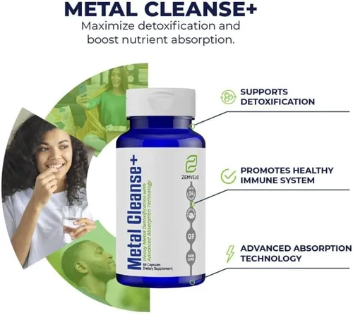 Vista 2 de Metal Cleanse+ - Apoya la desintoxicación Promueve un sistema inmunológico saludable Defiende contra los metales pesados Suministro para 60