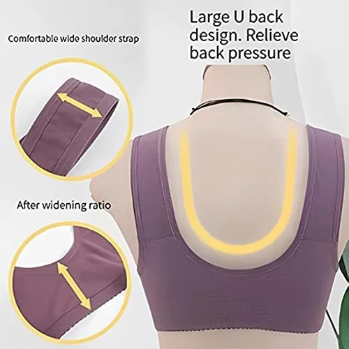 Vista 3 de Brasier Daisy con broches frontales para personas mayores, brasier cómodo con botones frontales, sujetadores deportivos