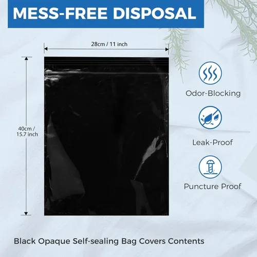 Vista 2 de Bolsas de eliminación de bolsas de ostomía, sistema de eliminación de ostomía Seal-N-Toss, alto sellado/evita olores/sin ensuciar/bolsas
