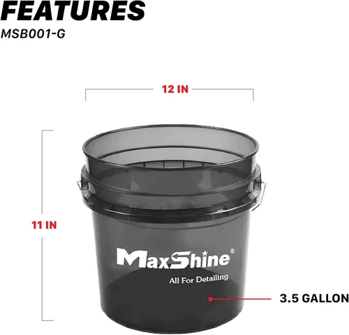 Vista 2 de Maxshine Cubo universal de detalles de 3.5 galones, cubo de lavado de autos para lavado sin arañazos, almacenamiento de garaje y soporte