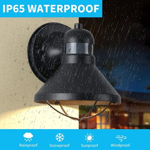 Vista 4 de LONEDRUID Paquete de 3 luces LED para porche con sensor de movimiento del anochecer al amanecer