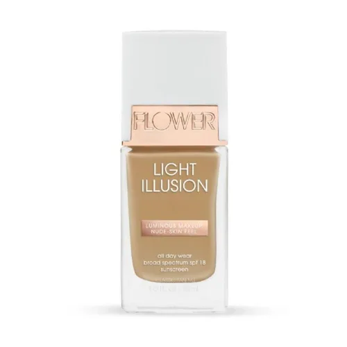 Vista 5 de FLOWER BEAUTY By Drew Barrymore Light Illusion - Base SPF - Mezclable + construible - Acabado natural - Fórmula ligera (moca)