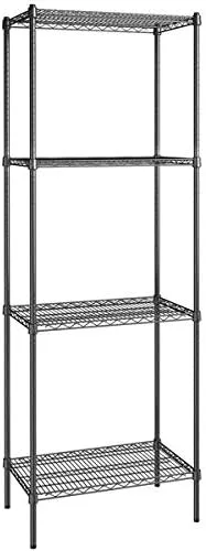 Vista 140 de Kit de 4 estantes de epoxi verde NSF de 21 x 72 pulgadas con postes de 86 pulgadas, estantería de almacenamiento resistente, kit de estantería