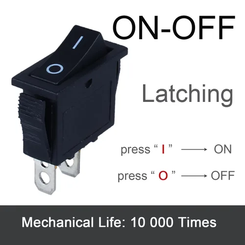 Vista 2 de DWMD - Interruptor oscilante rectangular para barco, 6 unidades, 2 pines, SPST, interruptor de palanca AC 250V/16A 125V/20A para automóvil, barco