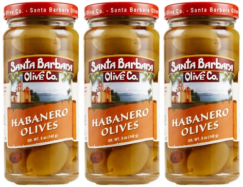 Vista 34 de Aceitunas verdes rellenas de anchoas sin hueso de Santa Barbara, perfectas para tablas de embutidos, ensaladas, pizza y pasta, paquete de 3, 5 onzas