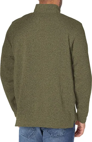 Vista 2 de Wrangler Authentics - Suéter de vellón de manga larga con cremallera de un cuarto para hombre