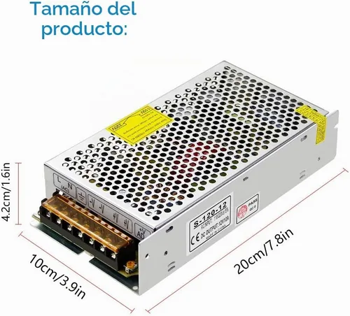 Vista 2 de SHNITPWR 12V 10A Fuente de alimentación Transformador Regulado Interruptor Adaptador de corriente