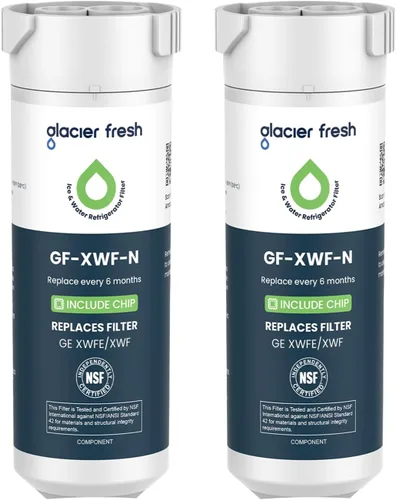 Vista 10 de GLACIER FRESH Filtro de agua compatible con XWFE (con CHIP incorporado), reemplazo para filtro de agua de refrigerador GE XWFE, XWF, Certificación