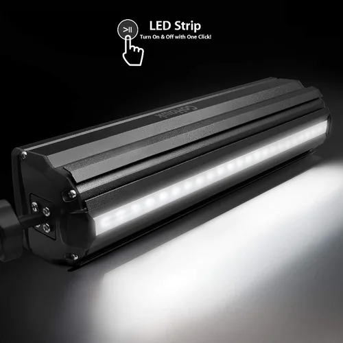 Vista 4 de GoHawk Altavoces Bluetooth para motocicleta, altavoces impermeables con luces LED, montaje ajustable de 360°, radio FM y entrada AUX para Harley