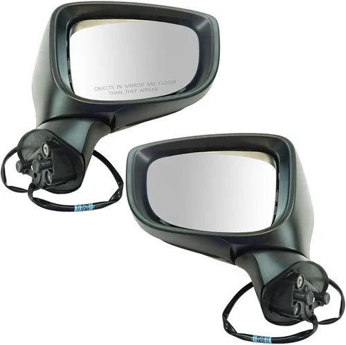 Vista 222 de TRQ Conjunto de 2 piezas de espejo lateral para conductor y pasajero, ajuste eléctrico, sin calefacción, sin memoria, color negro, compatible