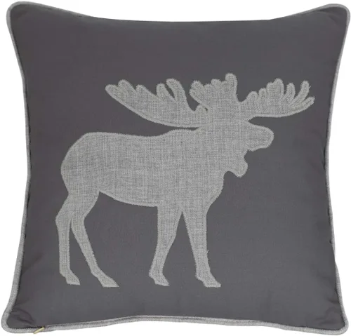 Vista 18 de Fundas de almohada decorativas con diseño de oso, fundas de cojín bordadas de algodón y lino, 45,7 x 45,7 cm (gris)