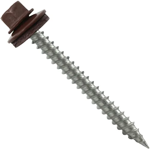 Vista 9 de 9 x 1 ABC Gray Stainless Steel Metal Roofing Screws - Hex Washer Head - Self-Piercing (SP) tip Metal to Wood siding Screws - EPDM Washer. 1 x 250