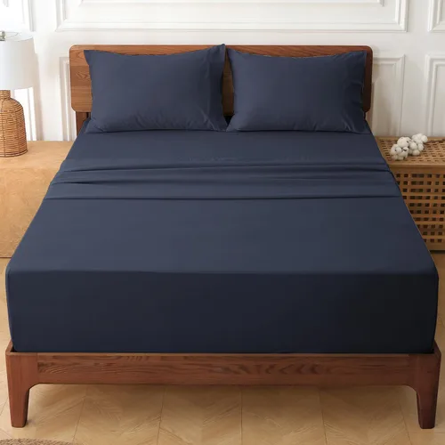 Vista 9 de HYPREST Juego de sábanas de bolsillo extra profundo tamaño King, se ajusta a colchones de 18"-24" de profundidad - Juego de sábanas de algodón 100%