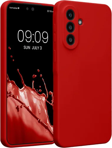 Vista 191 de kwmobile Funda compatible con Samsung Galaxy A13 4G - Funda delgada de silicona TPU - Acabado suave al tacto - Amarillo radiante