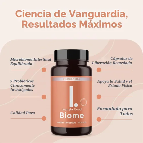 Vista 4 de Biome, fórmula probiótica de 9 cepas, apoya un microbioma intestinal equilibrado, potentes probióticos intestinales con fitosoma Greenselect - 60