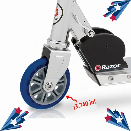 Vista 4 de Razor AW Kick Scooter para niños, barra de ruedas, ligera, plegable, marco de aluminio y manubrio ajustable