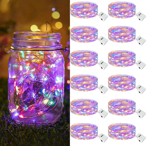 Vista 31 de btfarm - Paquete de 6 luces de hadas con pilas, luces parpadeantes con 3 modos