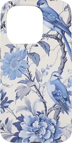 Vista 14 de Chinoiserie Floral Toile Blue and White Case for iPhone 16