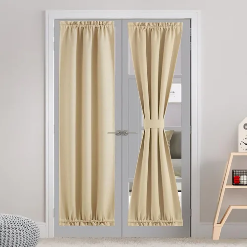 Vista 94 de NICETOWN Cortinas de Lino para Puerta Lateral - Cortinas Opacas con Aislamiento Térmico para Puerta Delantera Francesa para Sombra Pequeña