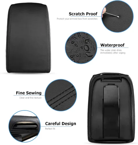 Vista 3 de INTGET Funda de reposabrazos de consola central para accesorios de VW Volkswagen Jetta 2012 2013 2014 2015 2016 20172018 Cojín de apoyo para el Negro