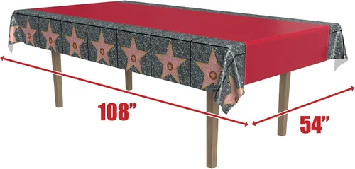 Vista 2 de Beistle Mantel de mesa con diseño de estrella roja de plástico Hollywood para fiesta, noche de cine y premios, decoración de mesa para banquetes