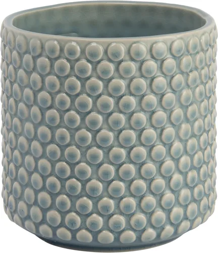 Vista 15 de Bloomingville Maceta de cerámica – Maceta negra de 5 pulgadas con lunares – Maceta moderna de cerámica con esmalte agrietado – Sin agujeros de Negro