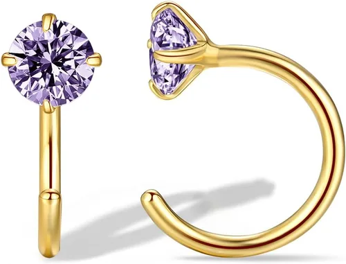 Vista 23 de Aretes pequeños de plata de ley 925 para mujer