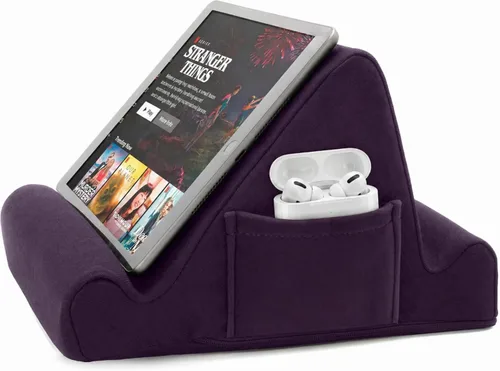 Vista 10 de Brookstone - Soporte para tableta de mesa de regazo con espuma viscoelástica, sostiene teléfonos, iPads, lectores de libros electrónicos, 2 ángulos