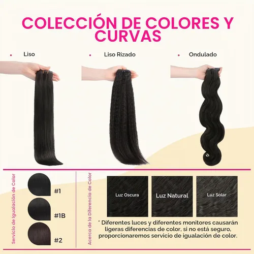 Vista 8 de Extensiones de cabello Lashey con clip, 100% cabello humano real, liso tipo afro, borde invisible, sin costuras, con clip, 3.53 oz, negro natural
