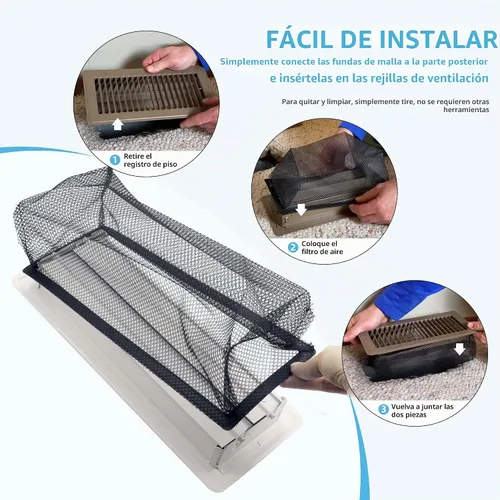 Vista 3 de Trampa para cubierta de registro de piso, pantalla de filtros de ventilación de piso para el hogar, trampa de red de ventilación del piso