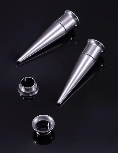 Vista 6 de Vsnnsns 14G 12G 10G 8G 6G 4G 2G 0G 00G 316L - Kit de estiramiento de acero inoxidable quirúrgico 316L, pasador de inserción para oreja, nariz