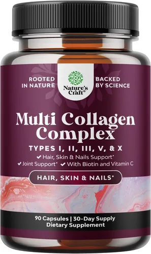 Vista 11 de Natures Craft Proteína en polvo multicolágeno para mujeres y hombres, péptidos de colágeno hidrolizados Keto, 45 porciones, vitaminas