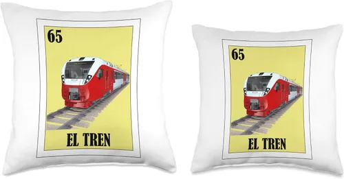 Vista 3 de Funny Mexican Pride Designs Funny - Almohada de tren mexicano, diseño de tren, 16 x 16 pulgadas, multicolor