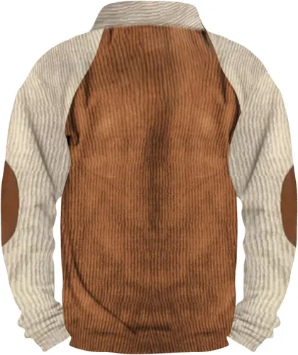 Vista 2 de Sudaderas para hombre, con cuello de pie, de pana, de manga larga, cómodas, para exteriores, vintage, para hombre