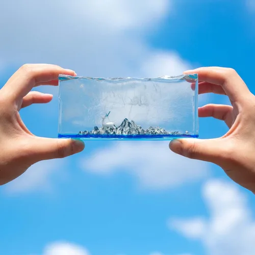 Vista 7 de Juego de moldes de silicona de resina epoxi Sea Mountain Diorama Fish Tank Miniature