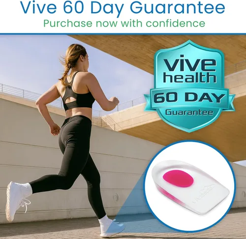 Vista 9 de ViveSole Taloneras de gel para dolor, fascitis plantar (par) – Almohadillas de silicona para alivio, espolones de talón, zapatos, tratamiento