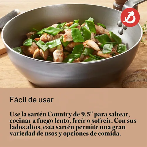 Vista 6 de Sartén de hierro Country Chef de DeBuyer con mineral B, redondo, Plateado/Gris