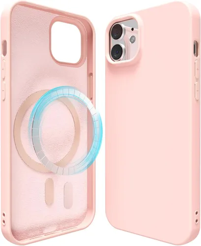 Vista 100 de oakxco Funda de silicona para iPhone 12 Pro Max, magnética, compatible con carga inalámbrica Magsafe, cubierta protectora de goma suave y delgada