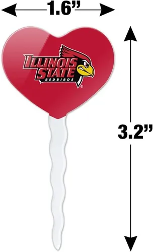 Vista 6 de Illinois State - Juego de 6 piezas para decoración de cupcakes con logotipo primario de corazón Universidad de St. Johns