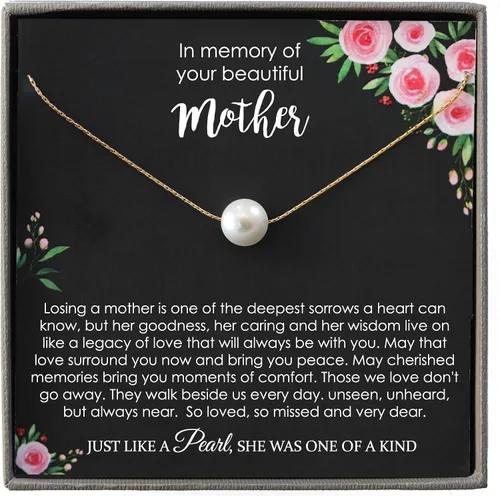 Vista 28 de Be Wished Regalos de condolencias por la pérdida de la madre, regalos conmemorativos llenos de oro para la pérdida de mamá, regalos de duelo, collar