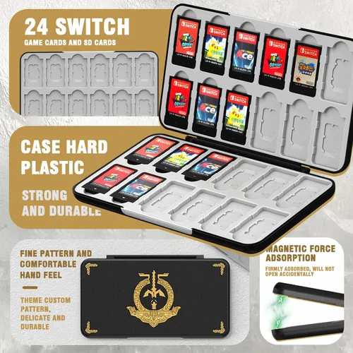 Vista 4 de VGBUS Switch 2 Game Case Compatible with Nintendo Switch 2 Games & Micro SD Cards, Switch 2 Game Holder Cartridge Case with 24 Game Card Storage for