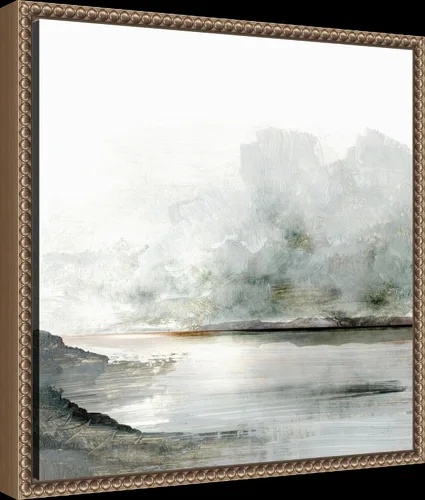 Vista 2 de Amanti Art Lienzo enmarcado para pared, 16 x 16 Ebb por Dan Hobday, lienzo enmarcado para pared, obras de arte de paisajes, decoración tradicional