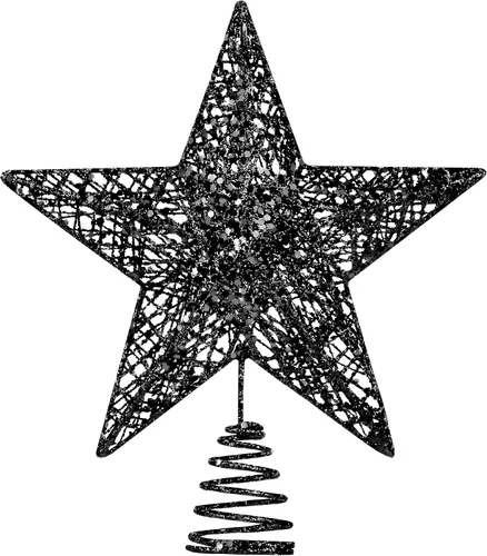 Vista 9 de URATOT Adorno Superior de Árbol de Navidad con Purpurina de Metal, Estrella de Alambre Hueca para la Punta del Árbol de Navidad para Decoración